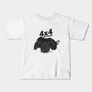 4x4 Off Road Jeep Black Kids T-Shirt